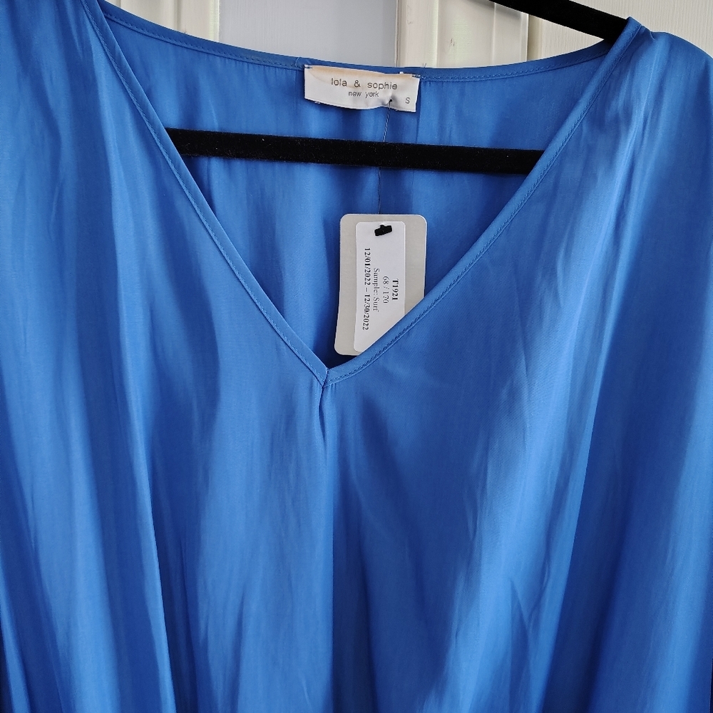 Lola & Sophie Blue Butterfly Style Beach Coverup Top S - Picture 8 of 9